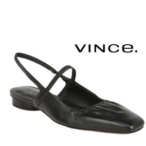 Vince Black Leather Flats